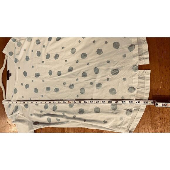 Park Hurst Gray Polka Dot White SHort Sleeve Top SZ XL - Picture 5 of 9